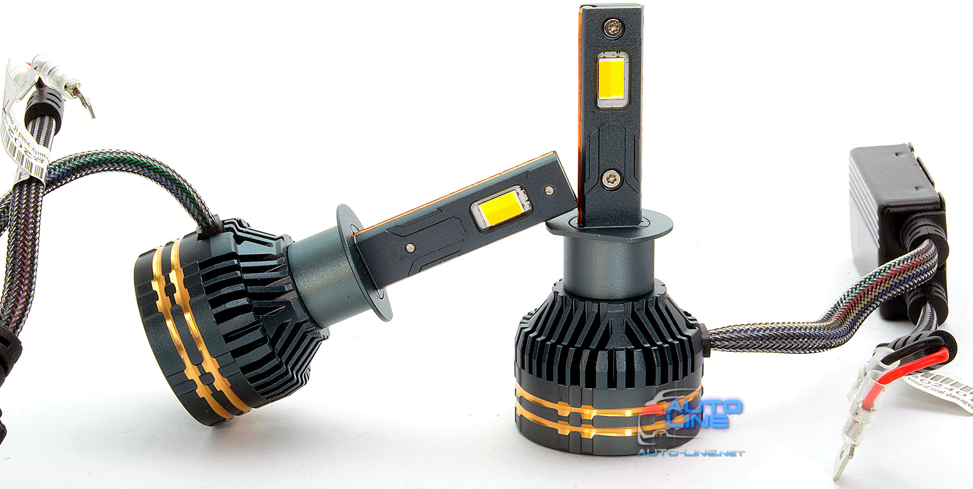 B-Power H1 LED N3C V1 130W 20000Lm 3000K/4300K/6000K - триколірні LED-лампи H1 3000K/4300K/6500K з мідними трубками