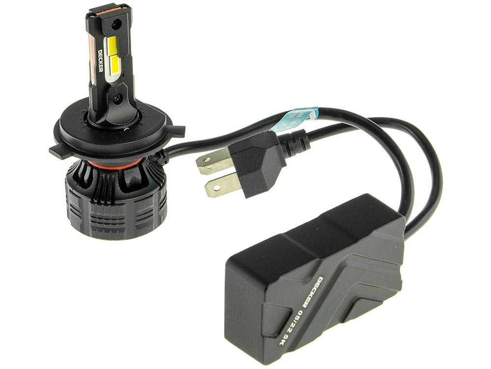 Decker LED PL-03 5K H4 H/L — мощные CAN LED-лампы H4 (с обманкой), 5000K/12000Lm