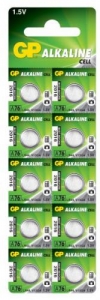 Батарейка GP ALKALINE Cell A76F-U10 щелочная, A76, LR44 (4891199015496)