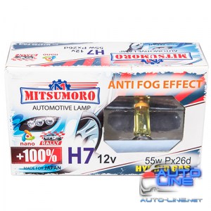 Автолампа MITSUMORO Н7 12v 55w Px26d +100 anti fog effect (ближний, дальний) (M72720 FG/2)