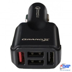 Зарядное устройство Grand-X CH-09 (Quick Charge QС3.0 1xUSB 3.6V-12V 3A-1,5A, 3xUSB 5V 4,8A)
