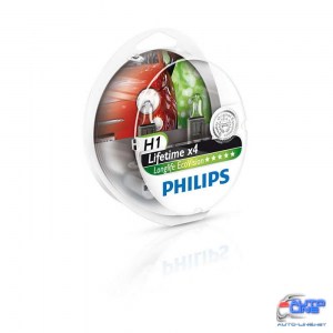 Лампа галогенная Philips H1 LongLife EcoVision, 2шт/блистер 12258LLECOS2