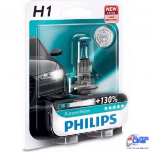 Лампа галогенная Philips H1 X-treme VISION +130%, 3700K, 1шт/блистер 12258XVB1