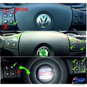 Интерфейс подключения руля и камеры VW/SEAT/SKODA CAN 8Key Timer