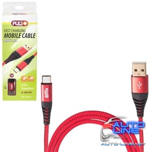 Кабель PULSO USB - Type C 3А, 1m, red (быстрая зарядка/передача данных) (CC-4201C RD)