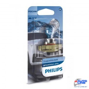 Лампа галогенная Philips PSX24W WhiteVision ultra +60% 55W 12V (3300K) B1 12276WVUB1