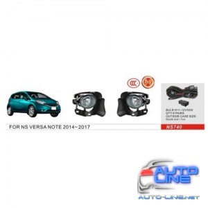 Фары дополнительные Nissan Versa Note 2013-17/NS-740/H11-12V55W/эл.проводка (NS-740)