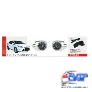Фары дополнительные Ford Focus 2012-13/FD-683/эл.проводка (FD-683)