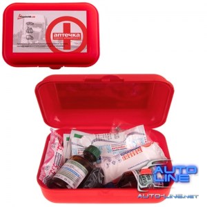 БН Аптечка медицинская автомобильная согласно ТУ(02-053-П), красный пластиковый футляр (02-053-П)