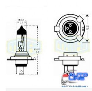 Лампа автомобильная Галогенная лампа Trifa H4 12V Xenon Green (71661)