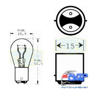 Лампа автомобильная Лампа для стоп-сигналов и проблесковых маячков Trifa 24V 21/5W (1364)