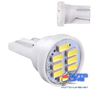 Лампа PULSO/габаритная/LED T10/8SMD-3014/12v/0.5w/40lm White (LP-124061)
