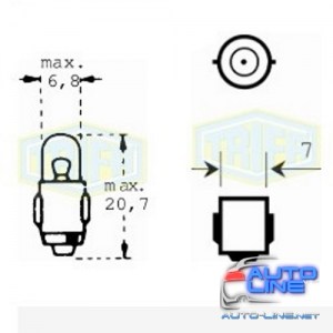 Лампа автомобильная индикаторная лампа Trifa 6V 1,2W (00106)