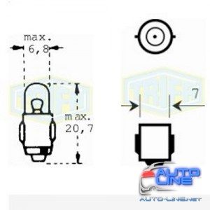 Лампа автомобильная индикаторная лампа Trifa 12V 2,0W (00107)