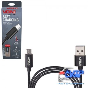 Кабель VOIN CC-1802M BK, USB - Micro USB 3А, 2m, black (быстрая зарядка/передача данных) (CC-1802M BK)