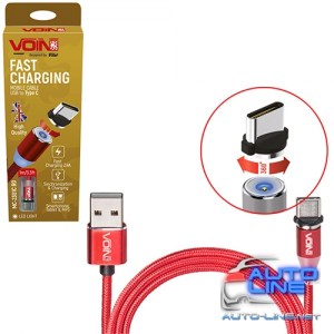 Кабель магнитный VOIN MC-2301C RD USB - Type C 2,4А, 1m, red (только зарядка) (MC-2301C RD)