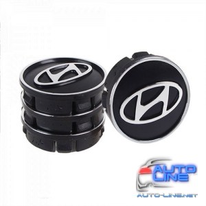 Заглушка колесного диска Hyundai 60x55 черный ABS пластик (4шт.) 50939 (50939)