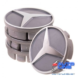 Заглушка колесного диска Mersedes 60x55 серый ABS пластик (4шт.) 53985 (53985)