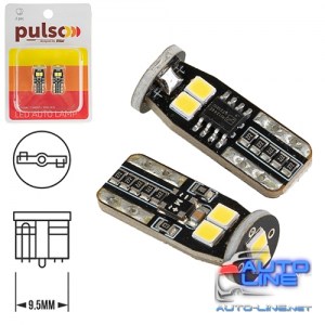 Лампа PULSO/габаритная/LED T10/CANBUS/6SMD-2835/12v/2.7W/290lm White (LP-10290)