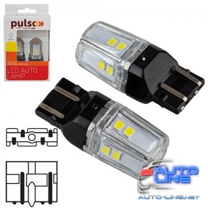 Лампа PULSO/габаритная/LED 7443/W3x16q/12SMD-2835/2контакта/9-36v/550/100lm/WHITE (LP-66443W)
