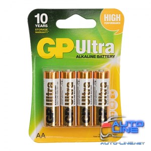Батарейка GP ULTRA ALKALINE 1.5V 15AU-U4 щелочная, LR6, АА (4891199027598)