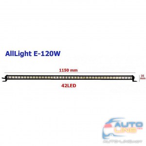 AllLight E-120W однорядная 42chip OSRAM 3535 9-30V — дополнительная LED-фара дальнего света