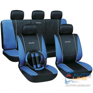 MILEX Tattoo AG-27009/3 — набор чехлов для сидений автомобиля, черно-синие