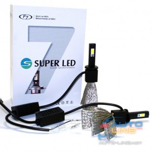SuperLED F7 H11 12-24V chip COB — светодиодные лампы H11, 6000K, на чипах COB