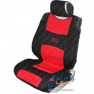 Vitol - Полиэстер BK/RD — комплект маек на передние сиденья, черно-красные