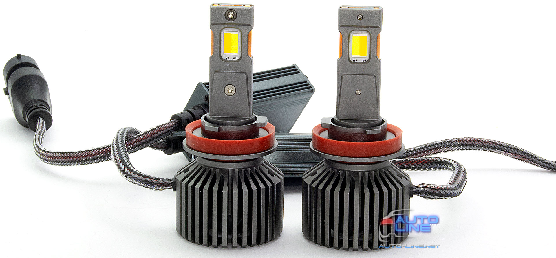 B-Power CAN H11 LED N3C V3 120W 28000Lm 3000K/4300K/6000K - трехцветные LED-лампы H11 3000K/4300K/6000K с медными трубками, 9-32В