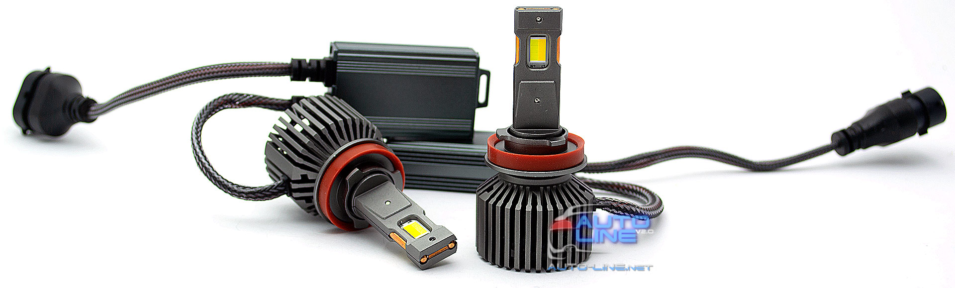 B-Power CAN H11 LED N3C V3 120W 28000Lm 3000K/4300K/6000K - трехцветные LED-лампы H11 3000K/4300K/6000K с медными трубками, 9-32В