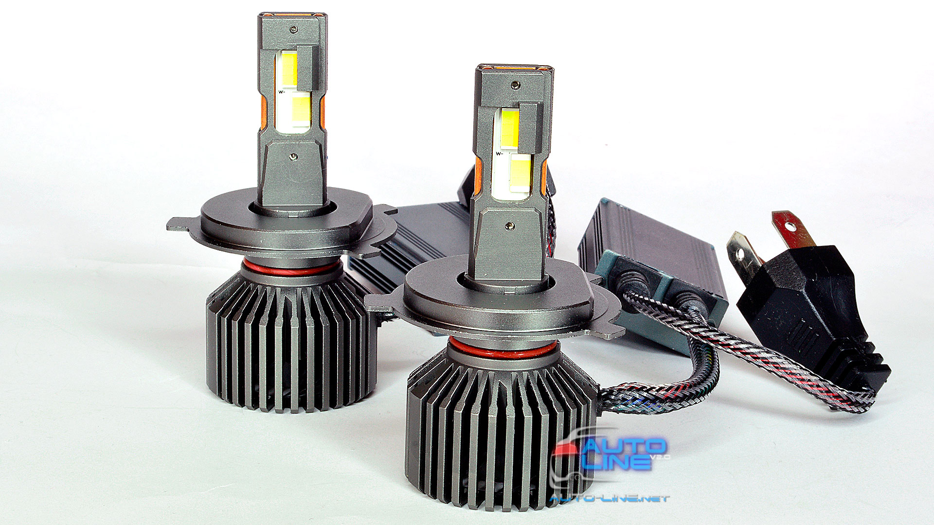 B-Power CAN H4 LED N3C V3 120W 28000Lm 3000K/4300K/6000K - триколірні LED-лампи H4 3000K/4300K/6000K з мідними трубками, 9-32В