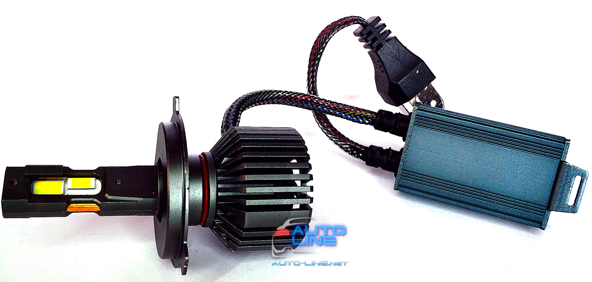 B-Power CAN H4 LED N3C V3 120W 28000Lm 3000K/4300K/6000K - триколірні LED-лампи H4 3000K/4300K/6000K з мідними трубками, 9-32В