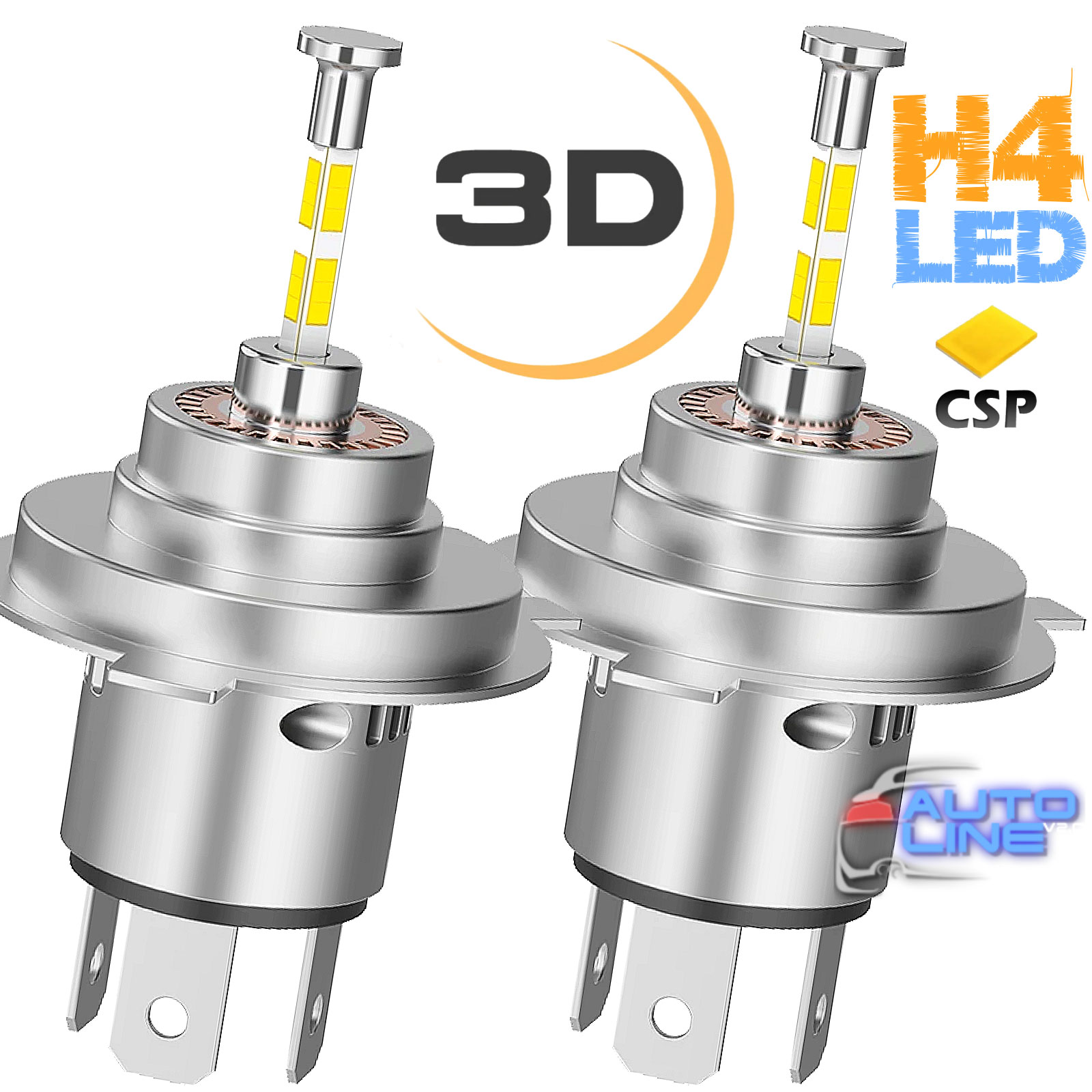 Міні 3D LED-лампи H4 - B-Power LED LM H4 6000K V2 
