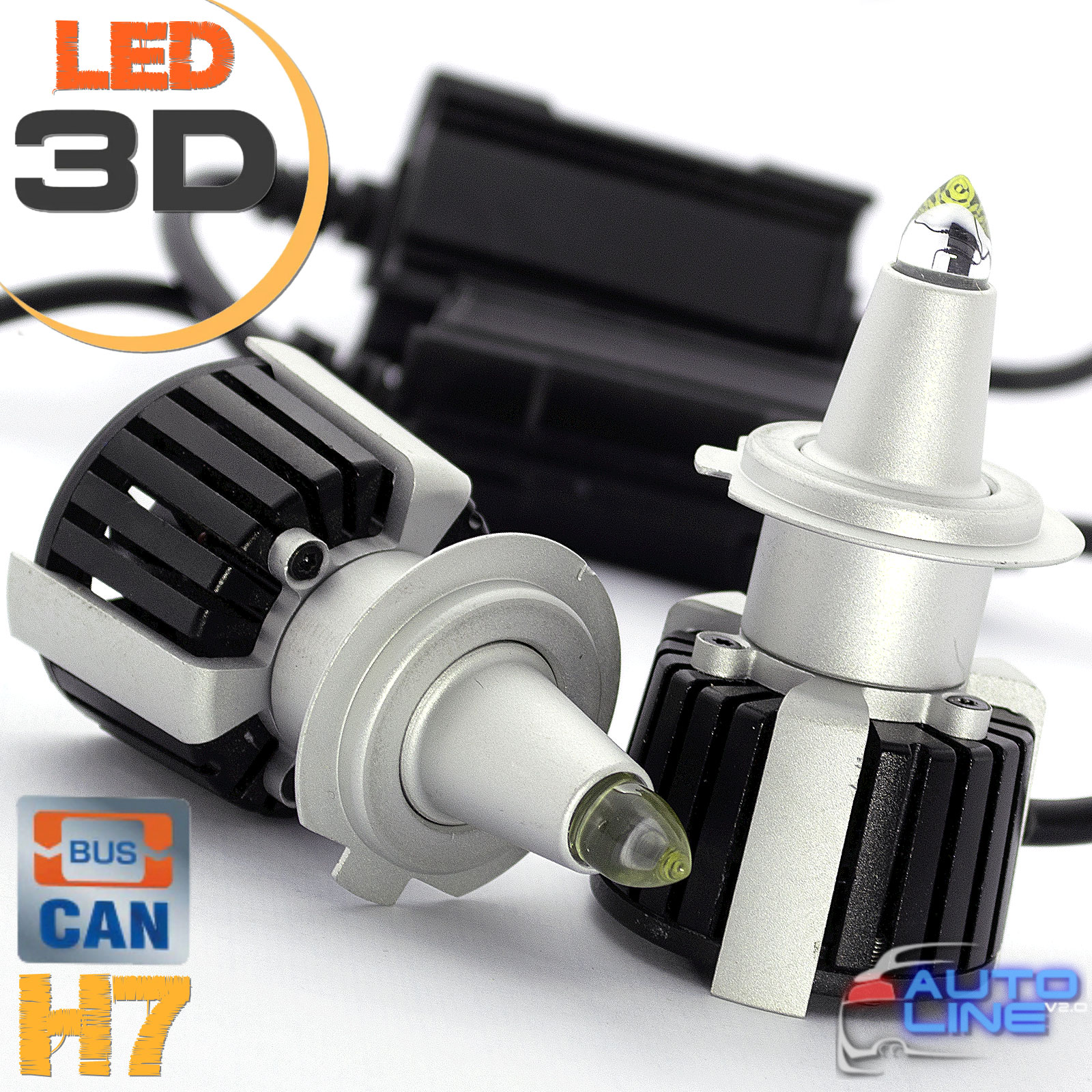 B-Power SL LED R10 H7 CAN 6000K 25000Lm 120W — мощные кварцевые 3D лазерные лампы H7 для линзованной оптики, с углом свечения 360 градусов, 6000K