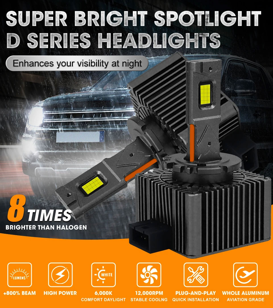 Потужні штатні LED-лампи D1S/D1R — B-Power LED D1S/D1R FLR 6000K CAN V1