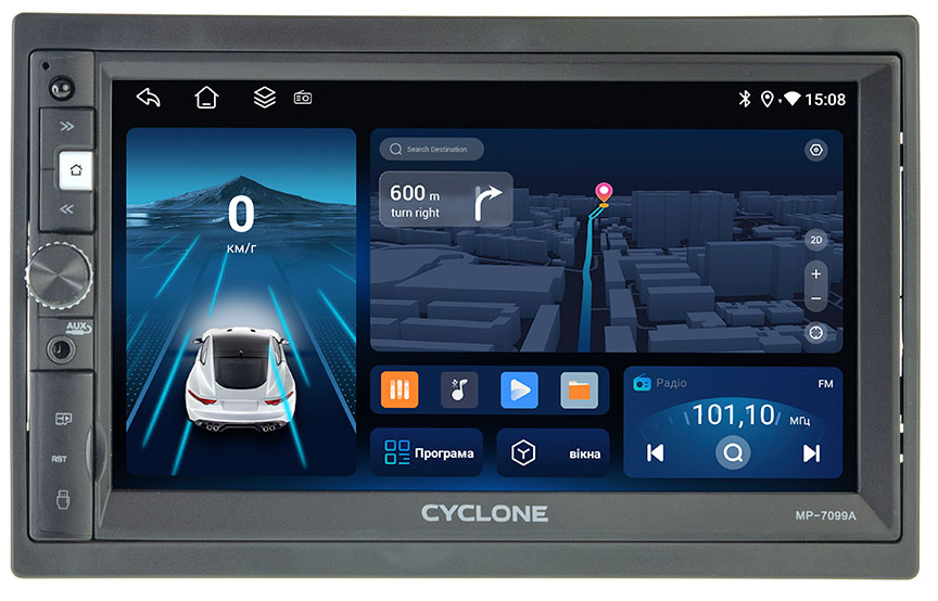Cyclone MP-7099A v2 — магнитола 2 DIN ANDROID, автомобильный мультимедийный центр ANDROID GSM 4G LTE