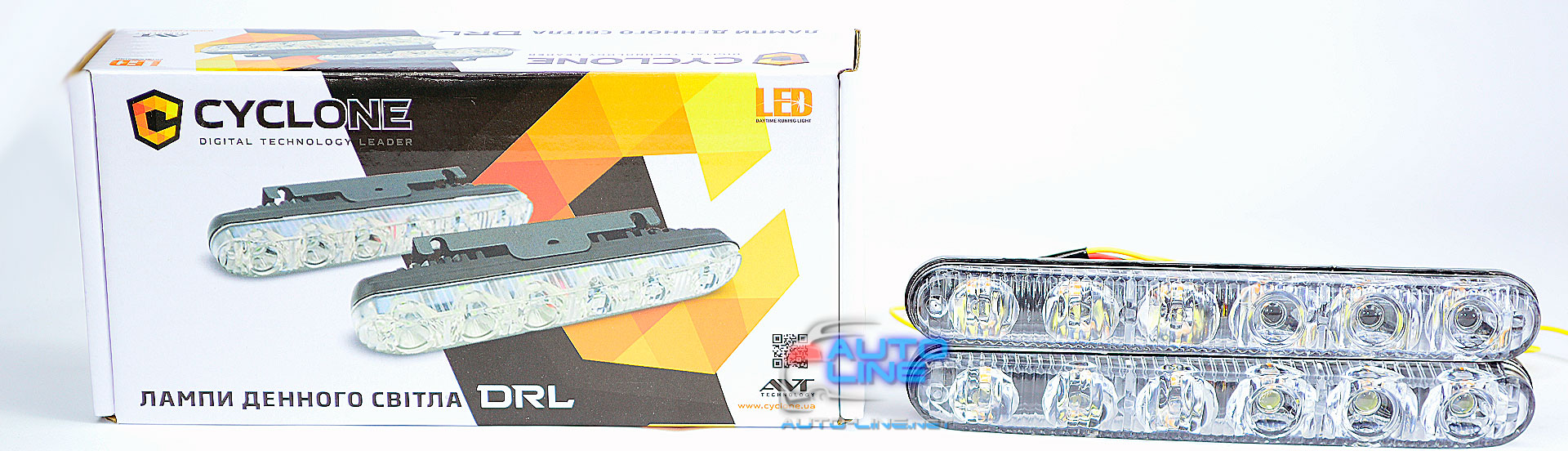LED-фари DRL з обертами, що бігають, фари денного світла на 6 діодів — CYCLONE DRL-616(2)