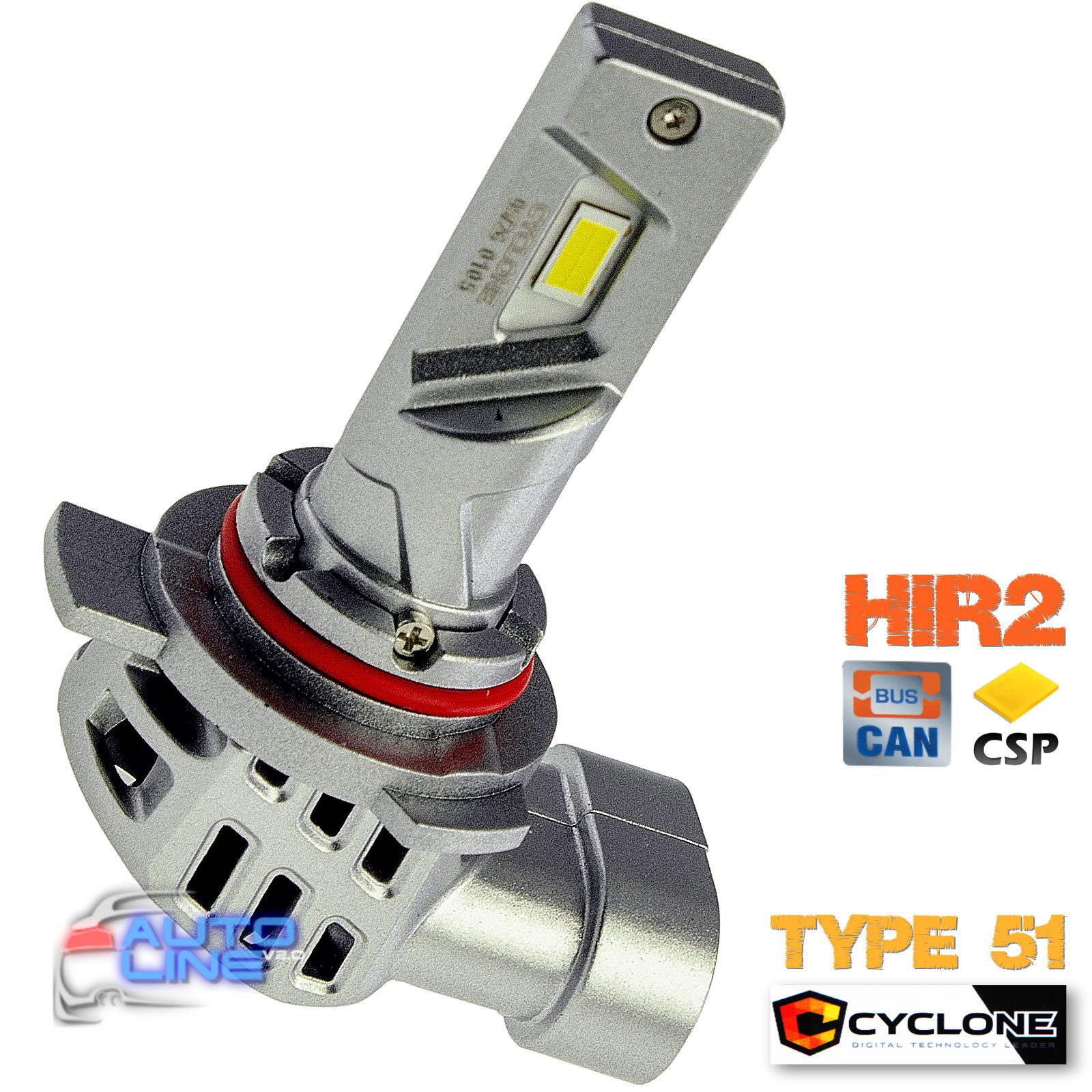 Компактні LED-лампи 9012/HIR2 під галогенку - Cyclone LED 9012 6000K type 51