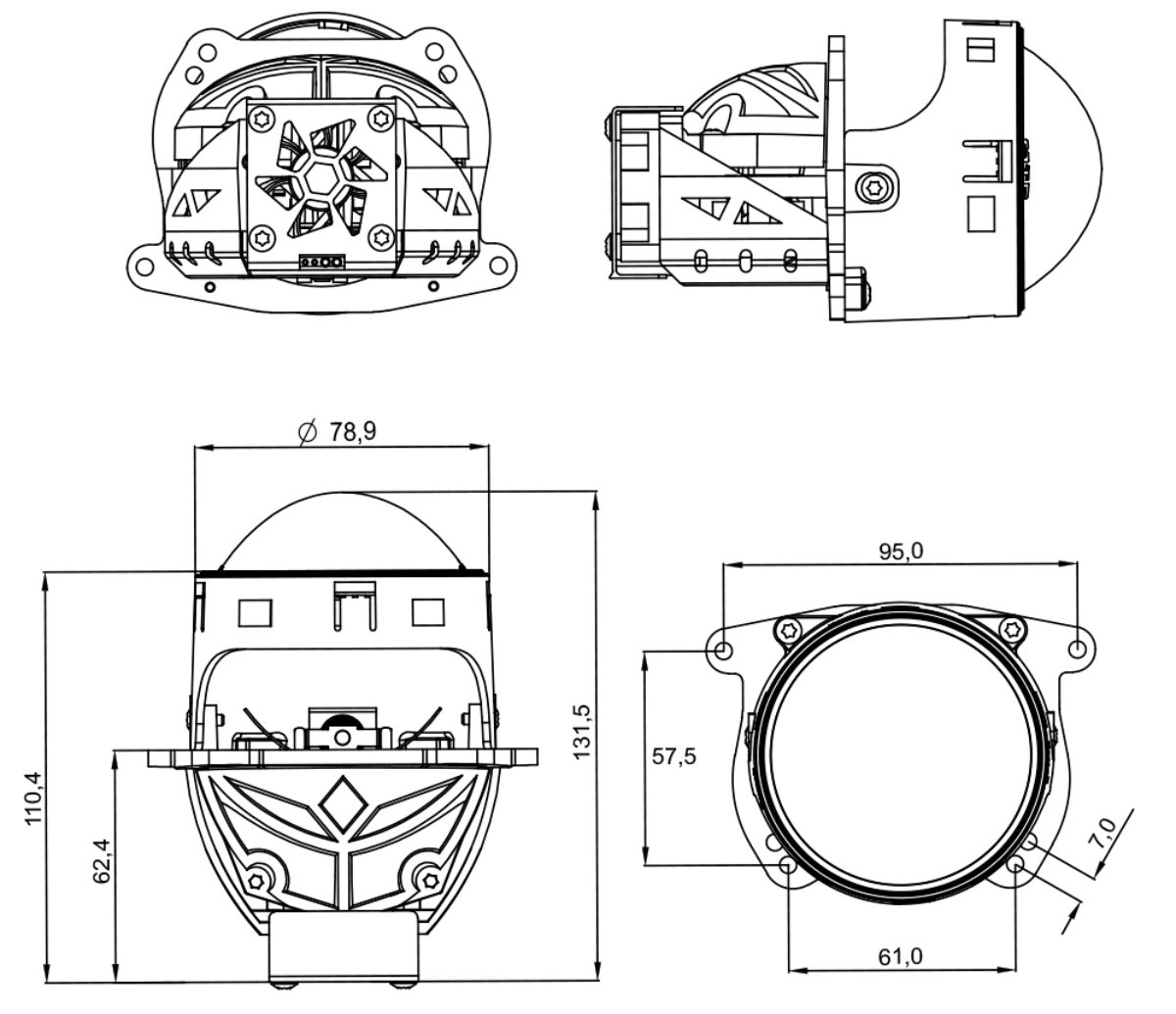 Cyclone LED BL 3.0 Q2 60/70W - мощная штатная LED-линза для установки вместо HELLA 3