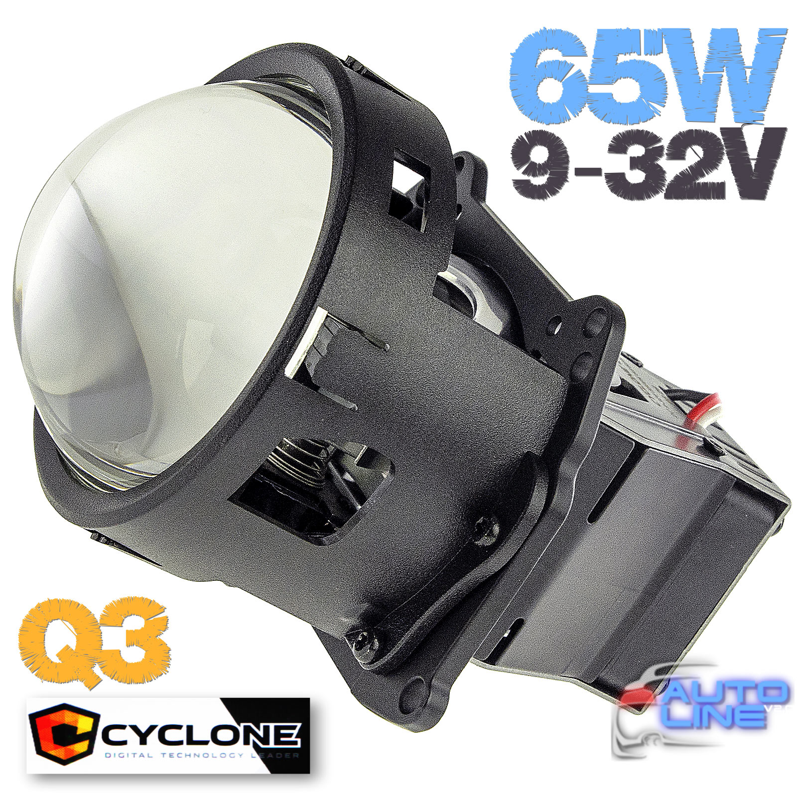 Cyclone LED BL 3.0 Q3 55/65W 9-32V - мощная универсальная/штатная LED-линза для установки вместо HELLA 3 и цоколи H4, H7, HB3, HB4 - LED-линзы для грузовиков