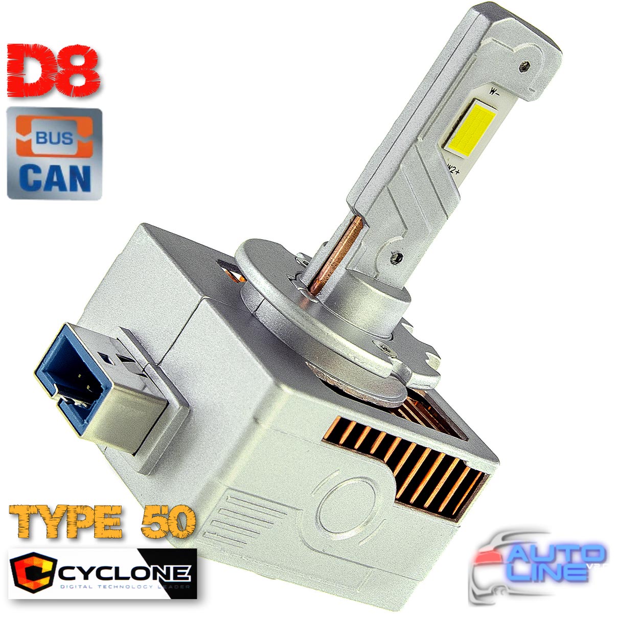 Cyclone LED D8 6000K type 50 — штатная LED-лампа D8, штатная LED-лампа в линзу D8