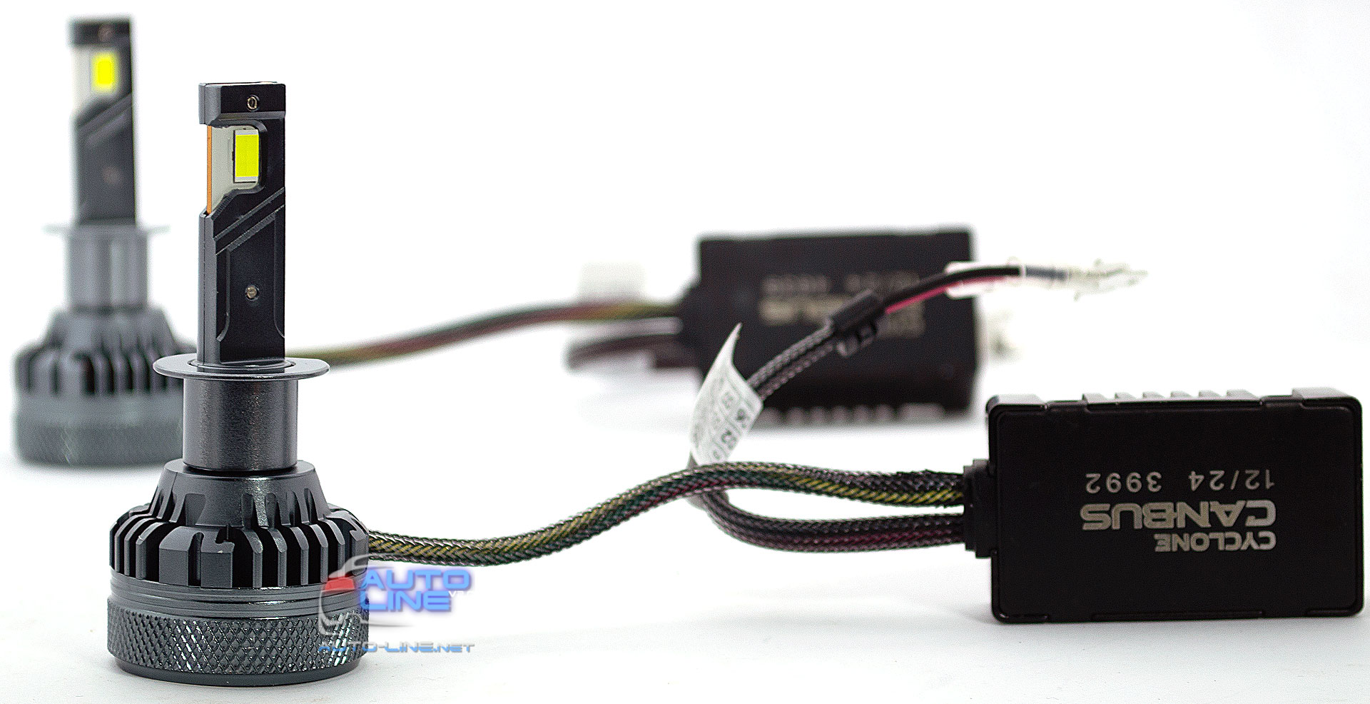 Мощные LED-лампы H1 с обманкой 9-32В 70Вт 5500K/18000Lm - Cyclone LED H1 5500K type 48