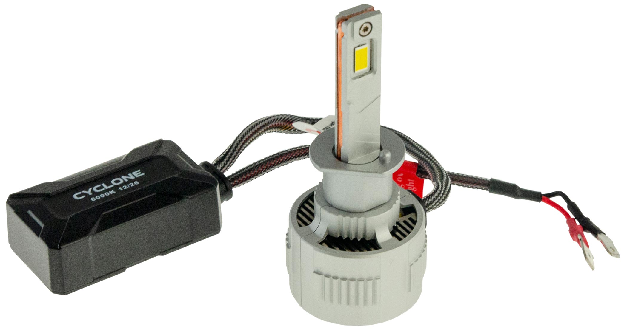 Cyclone LED H1 6000K 9-60V type 52  — мощная автомобильная LED-лампа H1 с обманкой для грузовых и легковых авто, 100 Вт