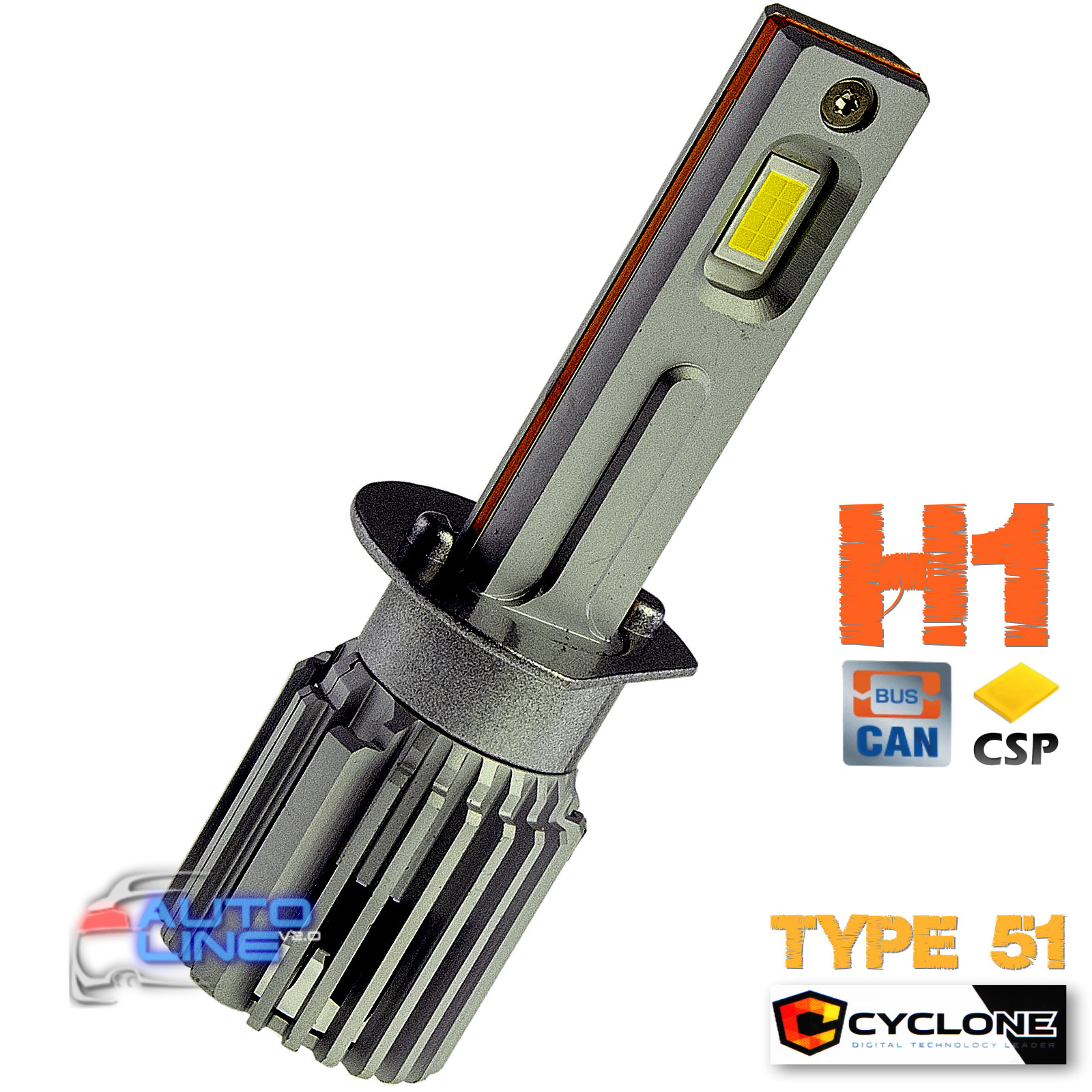 Компактні LED-лампи H1 під галогенку — Cyclone LED H1 6000K type 51