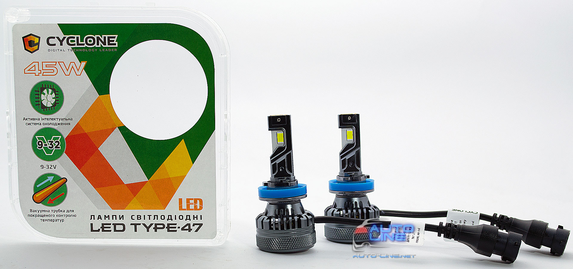 Cyclone LED H11 5500K type 47 — мощные LED-лампы H11 с обманкой 9-32В