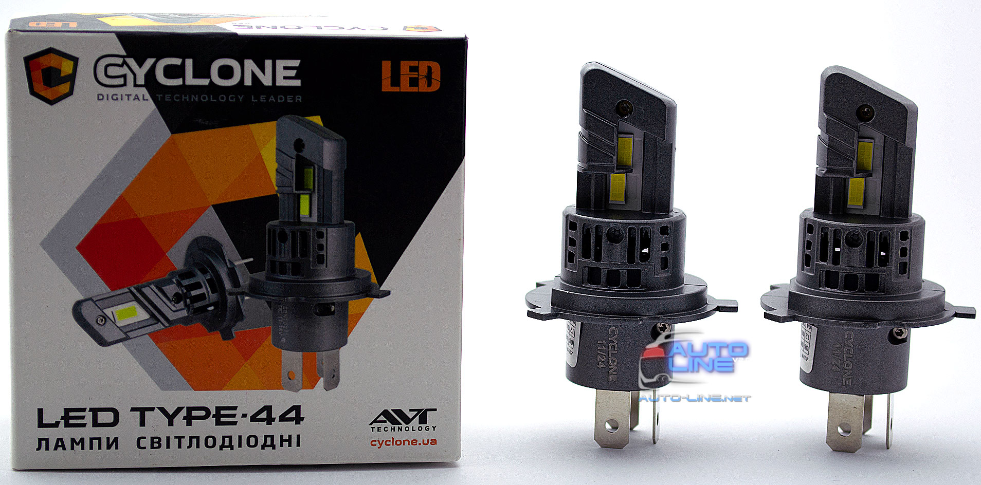 Компактна LED-лампа H4 під галогенку — Cyclone LED H4 H/L 5000K type 44