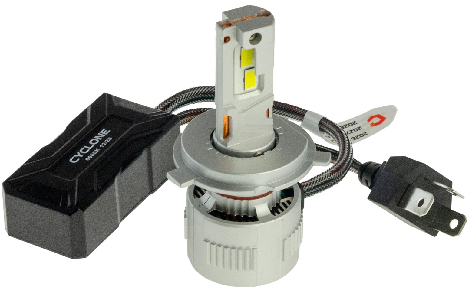 Мощные LED-лампы H4 для грузовых и легковых авто с обманкой, 100Вт 9-60V - Cyclone LED H4 H/L 6000K 9-60V type 52