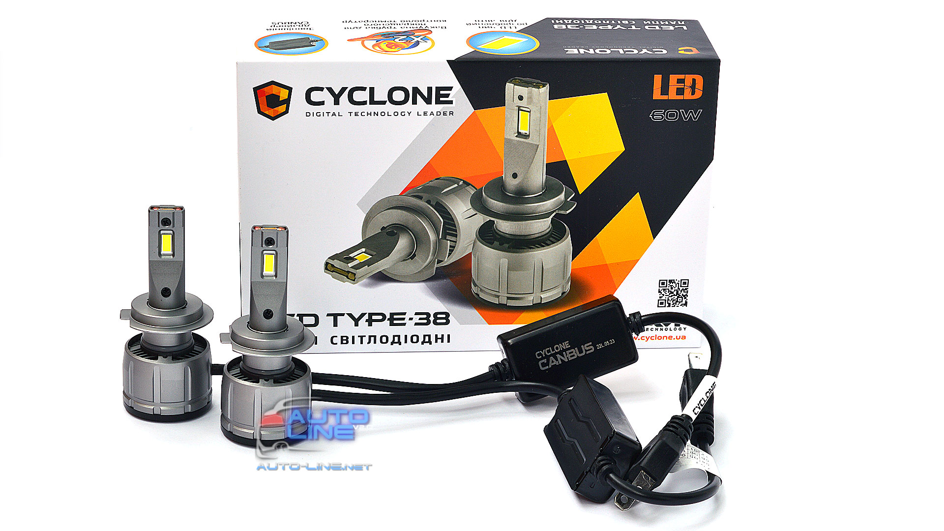 Cyclone LED H7 6000K type 38 — мощные LED-лампы H7 с обманкой