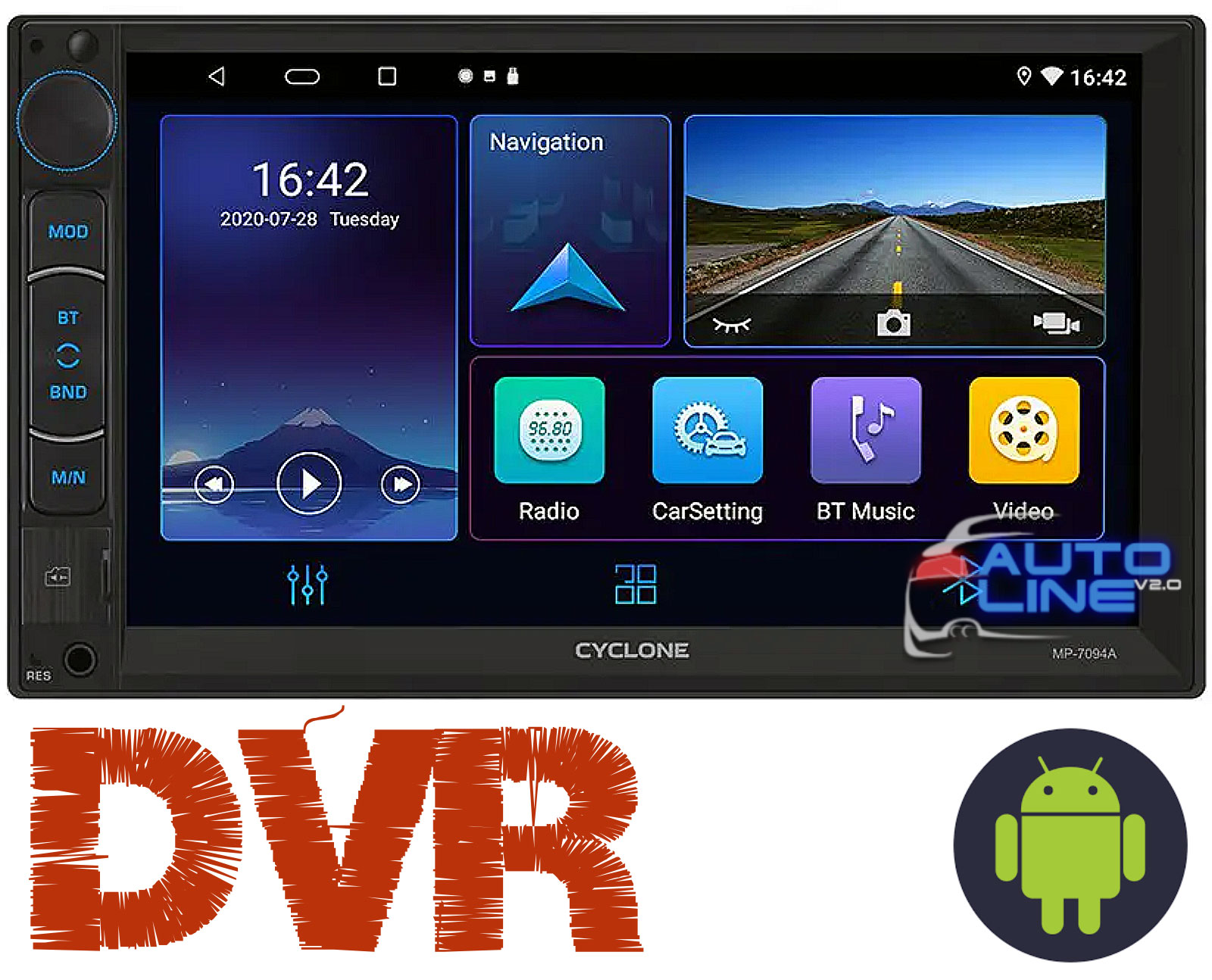 Cyclone MP-7094A v3 — универсальная магнитола 2DIN ANDROID